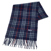 バーバリー ノバチェック マフラー ネイビー マルチカラー ウール レディース BURBERRY 【中古】